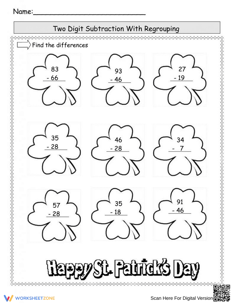Celebrate St. Patrick Day Math Worksheet - Page 1