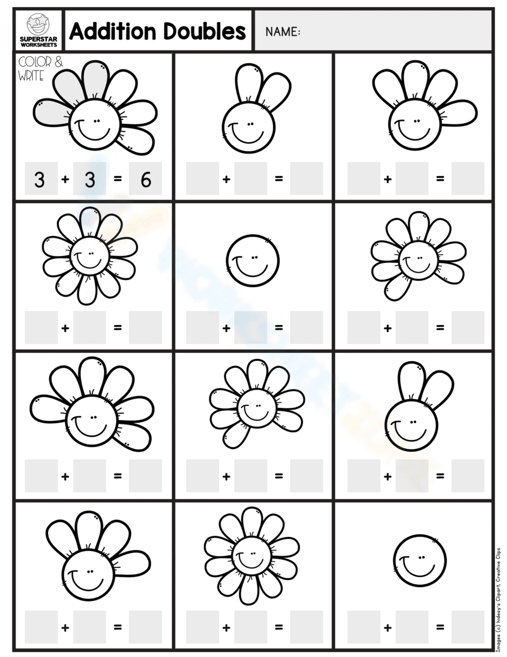 Addition Practice: Doubles Addition Worksheet - Page 1