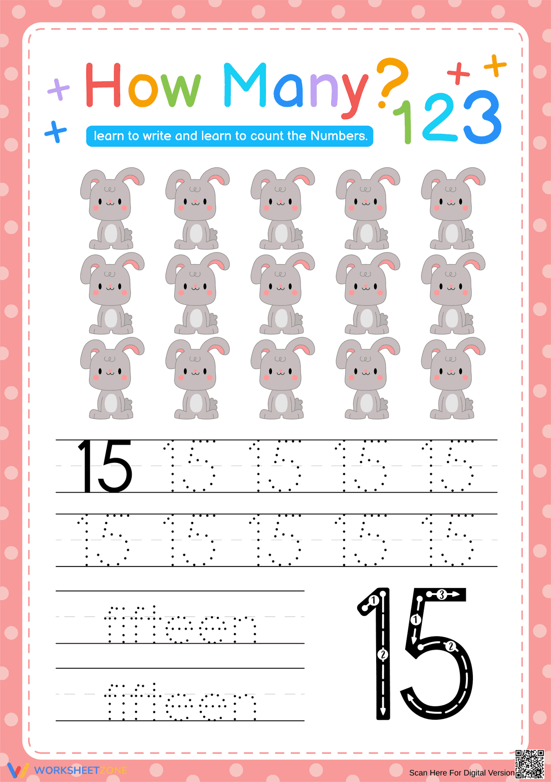 Counting to 15: Number Recognition and Skills - Page 1