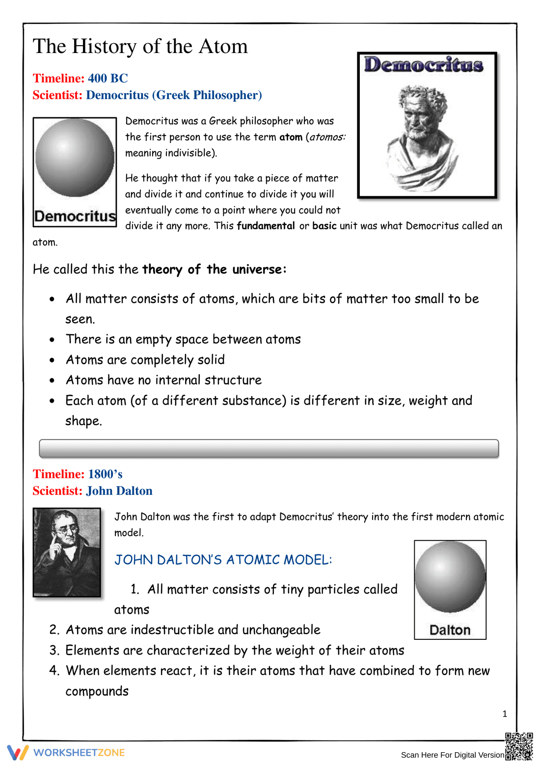 Explore the History of the Atom - Page 1