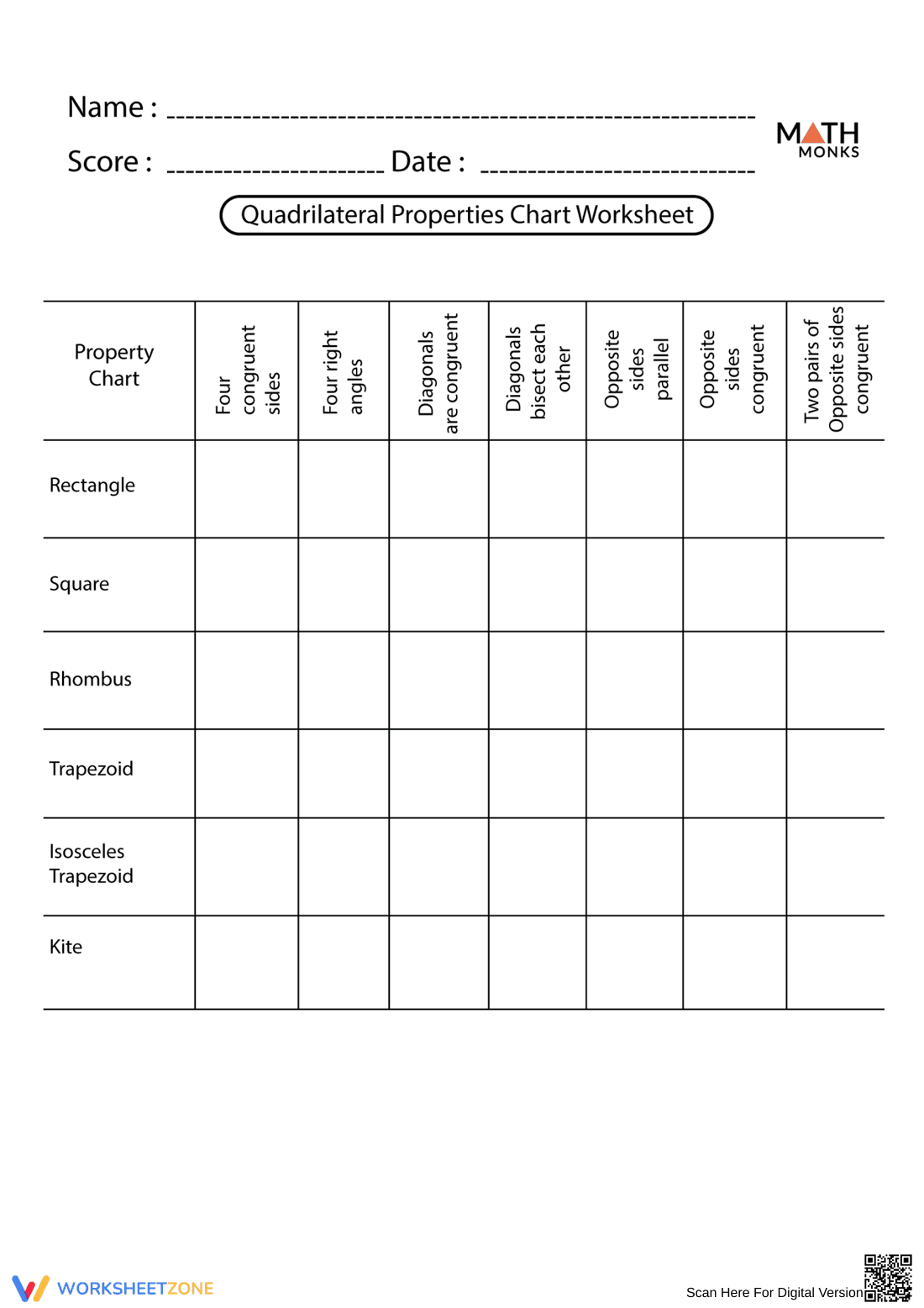 Properties of Quadrilaterals - Page 1