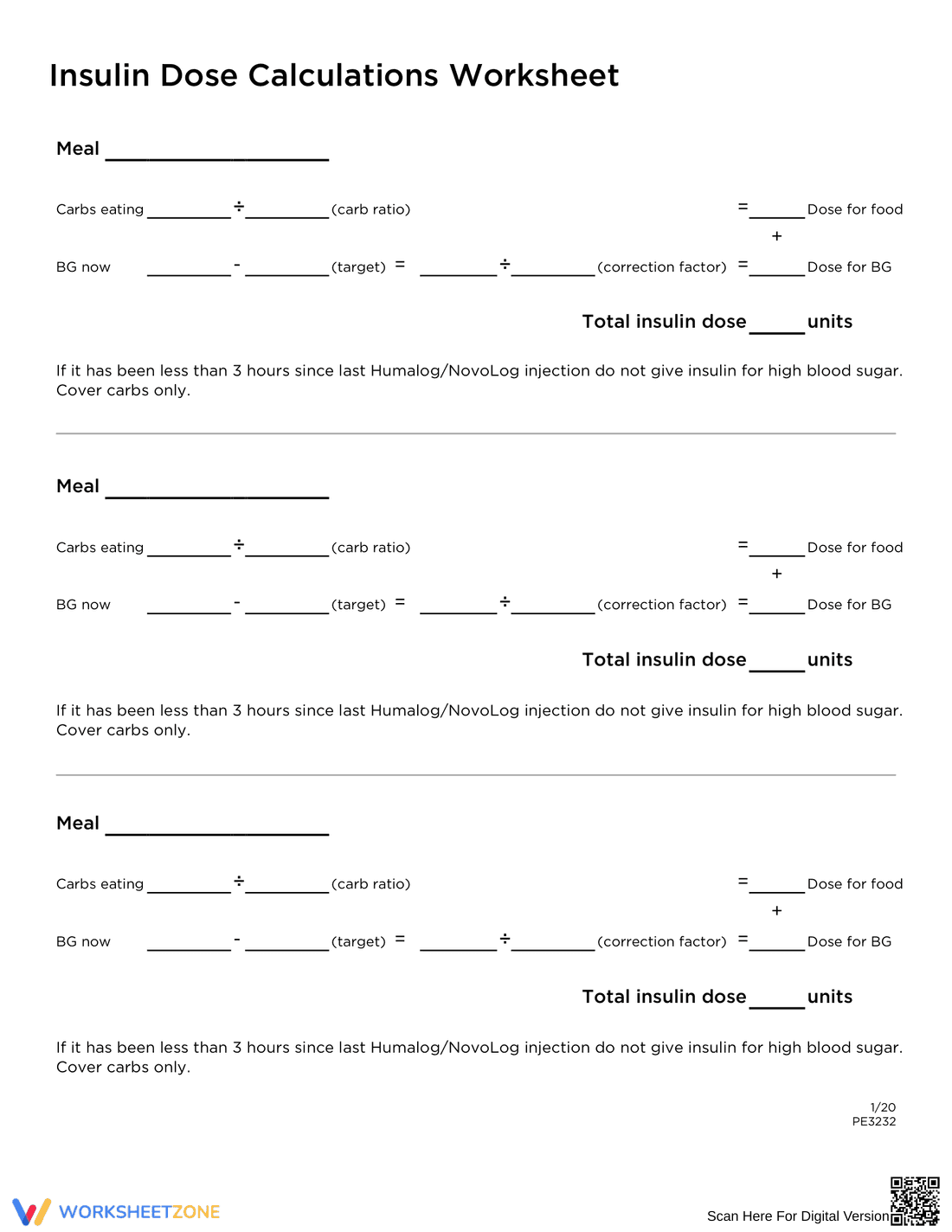 Calculate Insulin Dose - Page 1