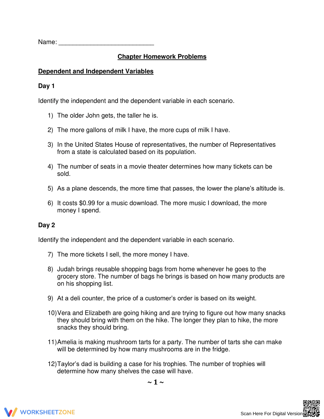 Understanding Dependent and Independent Variables - Page 1