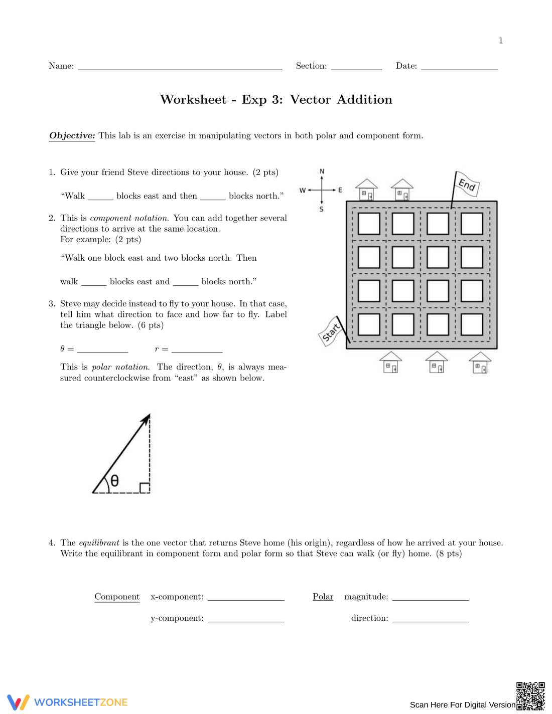 Vector Addition Worksheet - Page 1