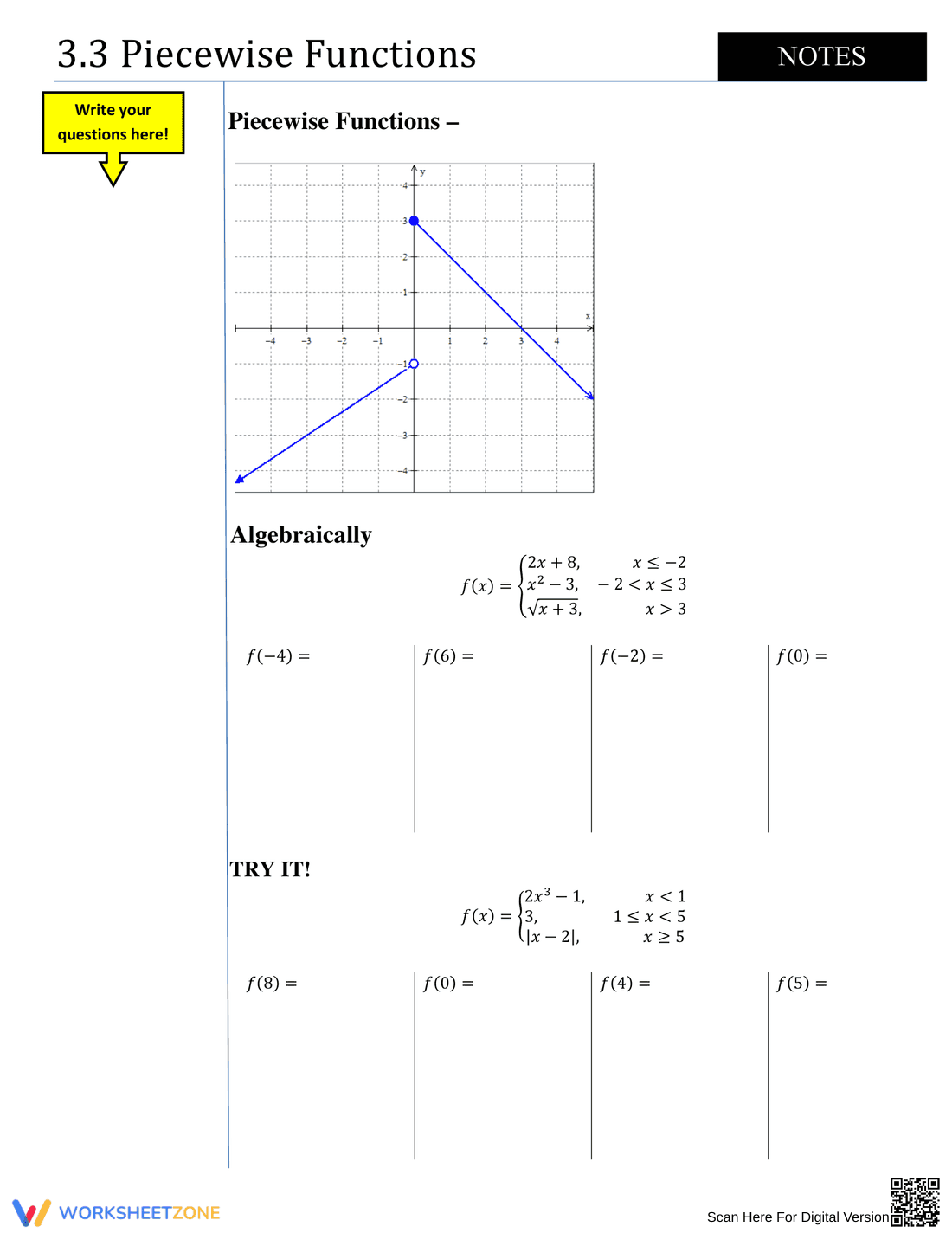 Understanding Piecewise Functions - Page 1