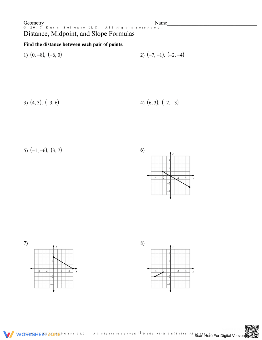 Master Distance, Midpoint, and Slope Formulas - Page 1
