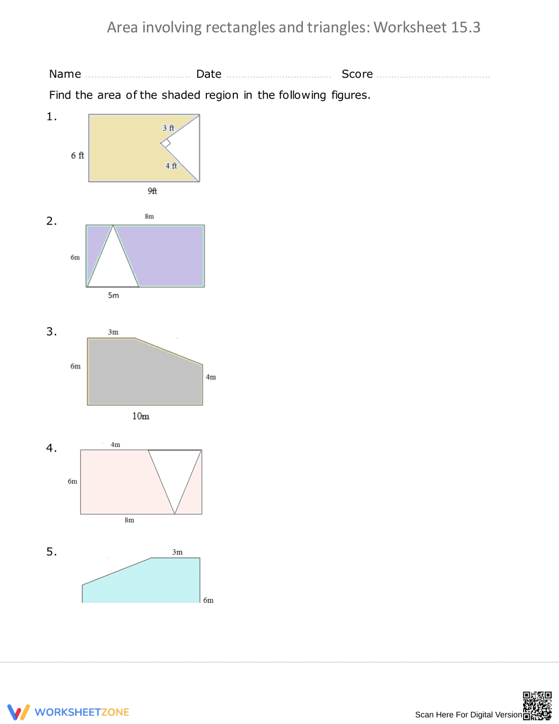 Calculate Area of Shaded Region: Practice - Page 1