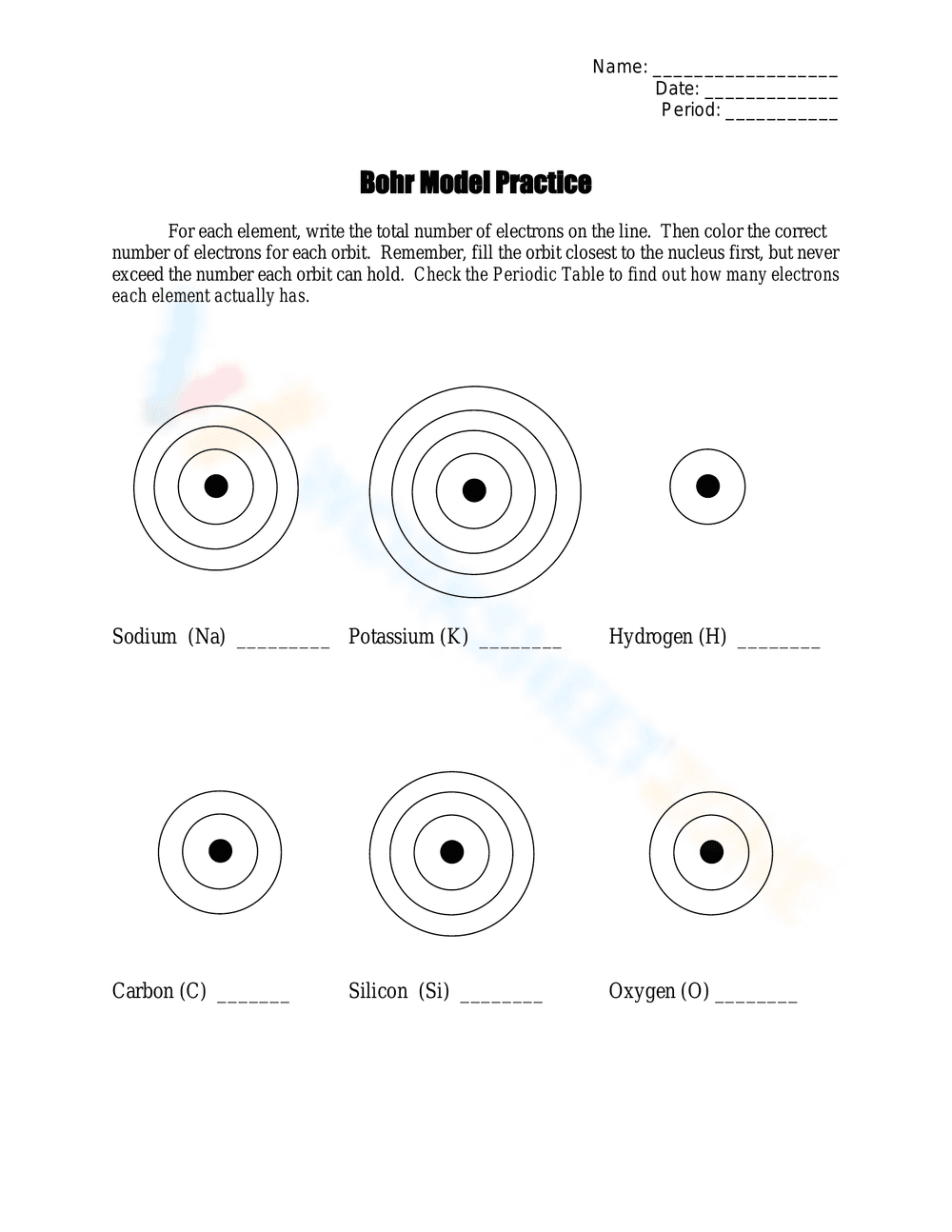 Bohr Model Practice: Electron Configuration Made Simple - Page 1