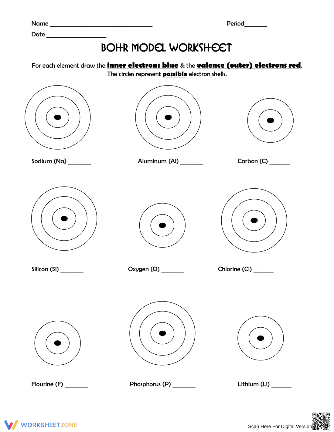 Learn with Bohr Model Worksheet - Page 1