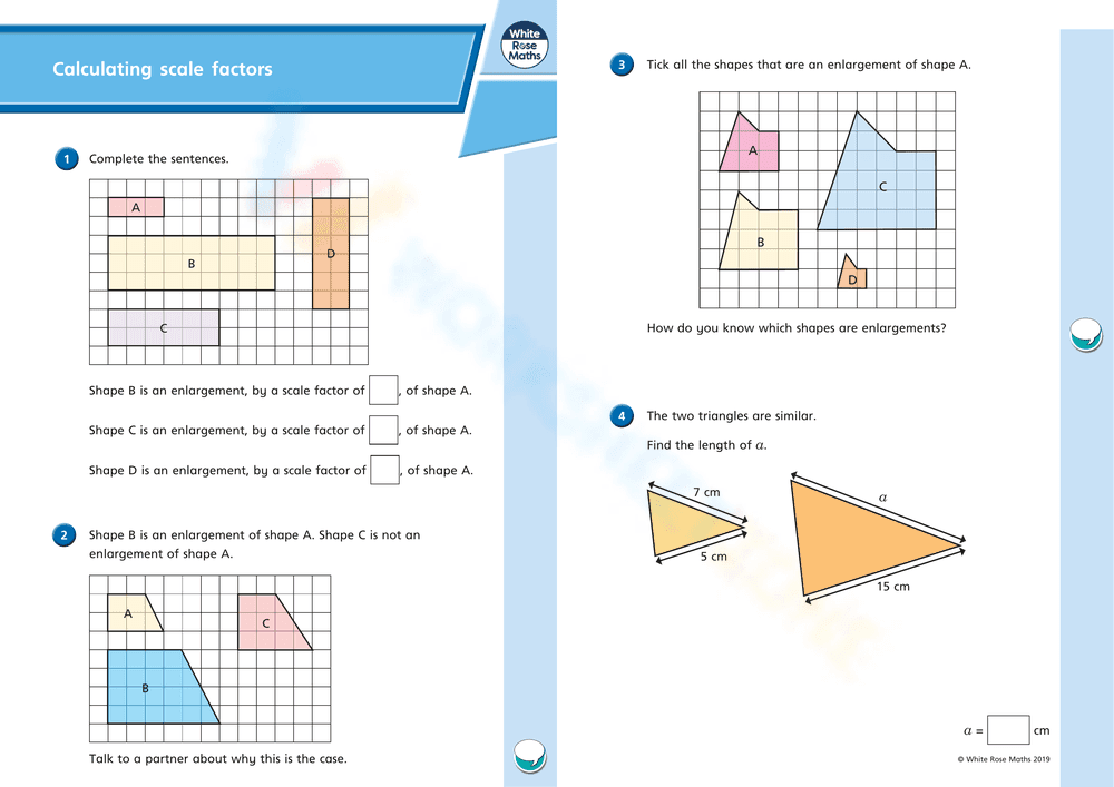 Calculating Scale Factors Worksheet - Page 1