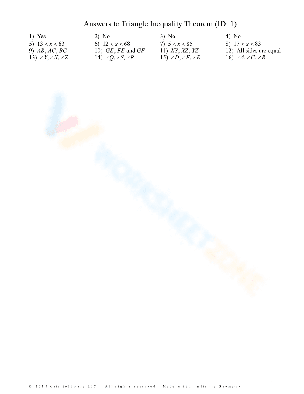 Triangle Inequality Theorem - Page 1