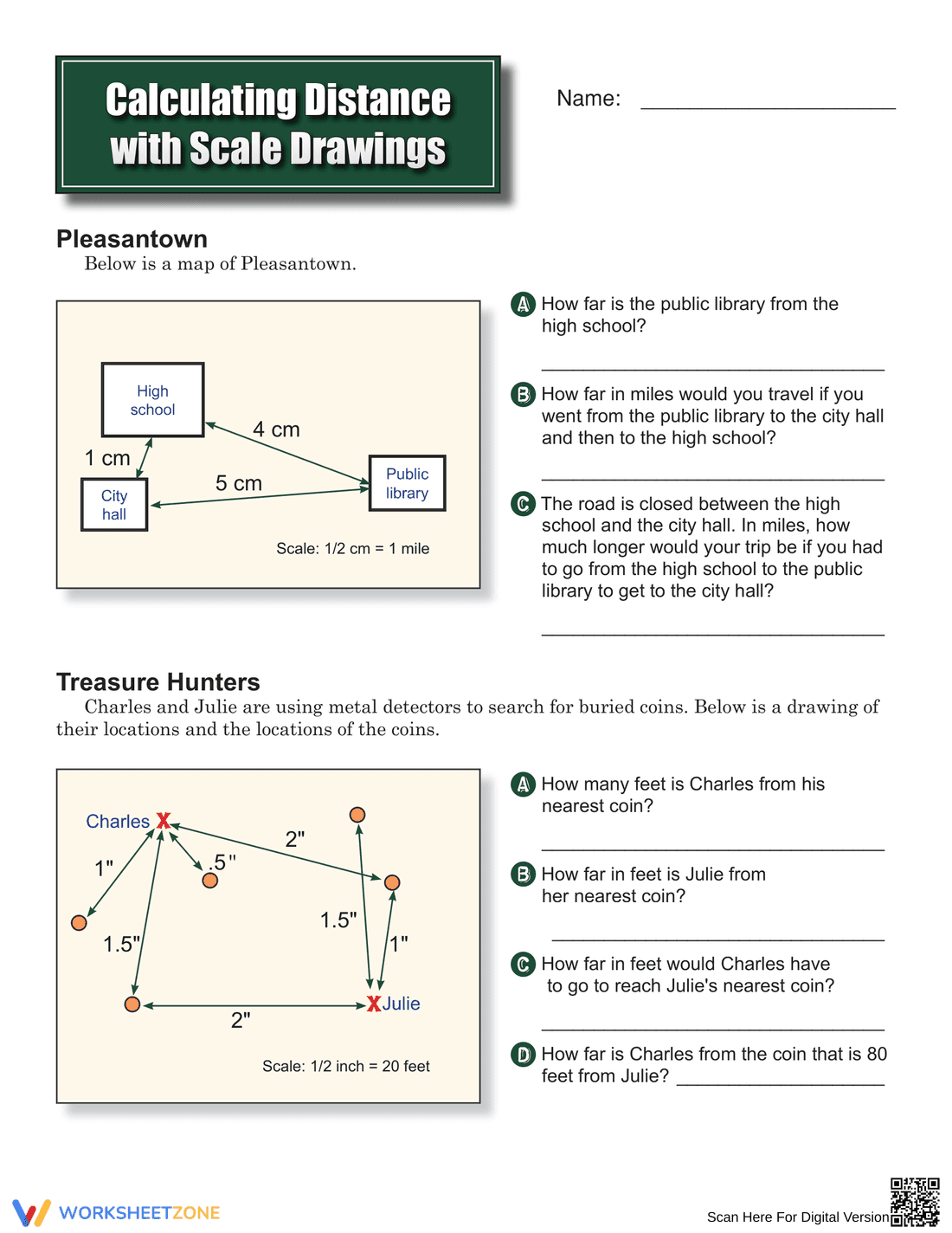 Calculating Distance with Scale Drawings - Page 1