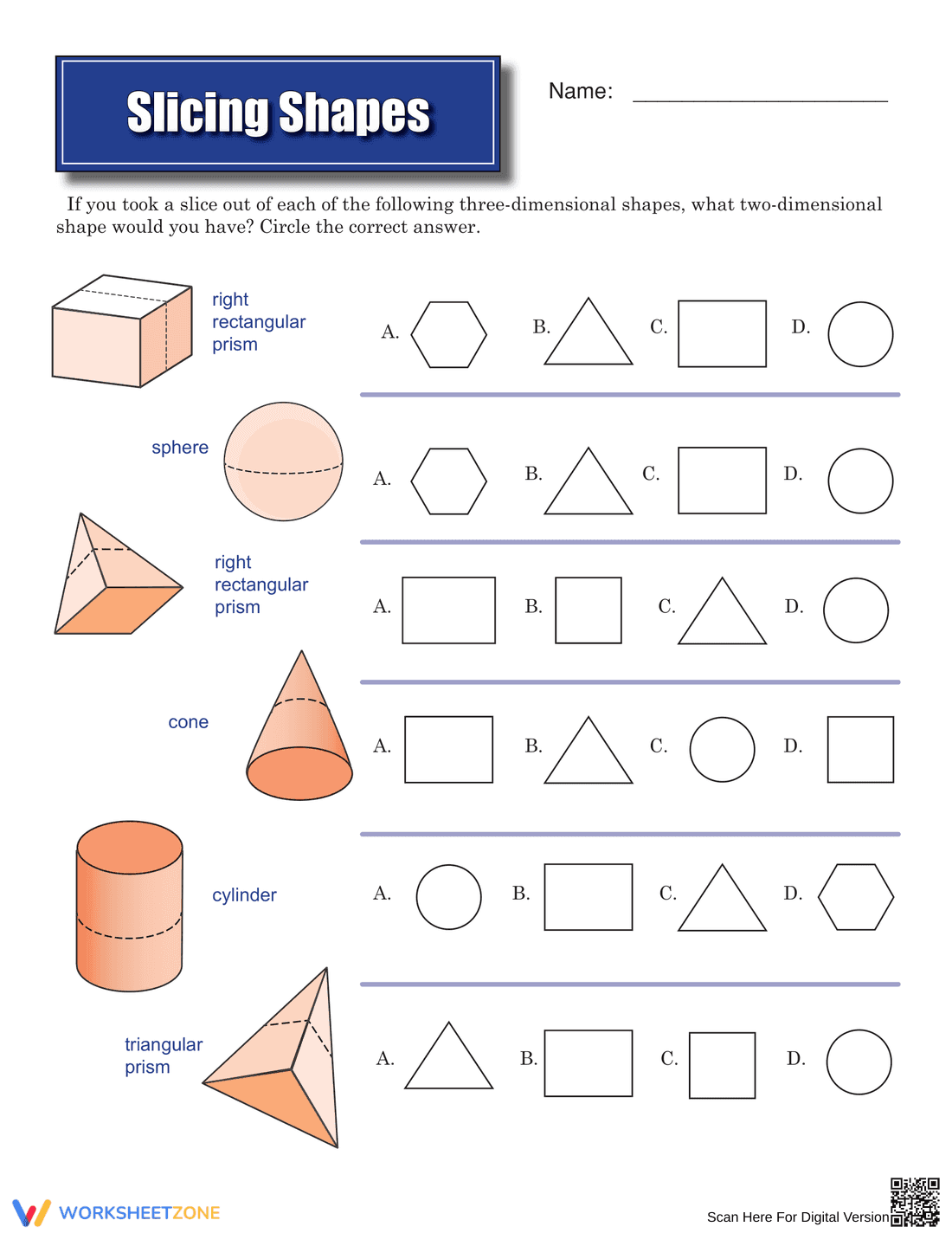 Slicing 3-Dimensional Shapes - Page 1