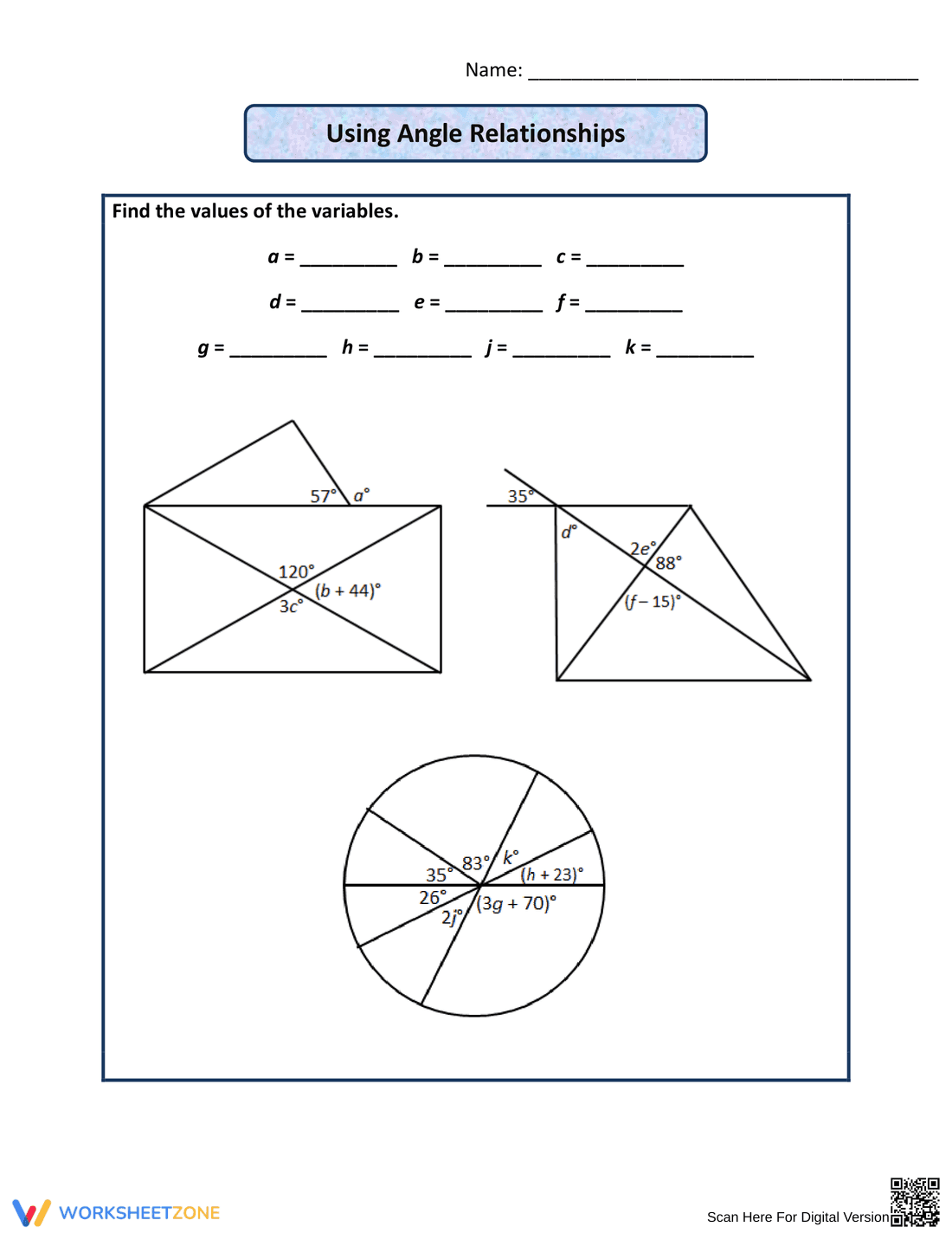Using Angle Relationships - Page 1