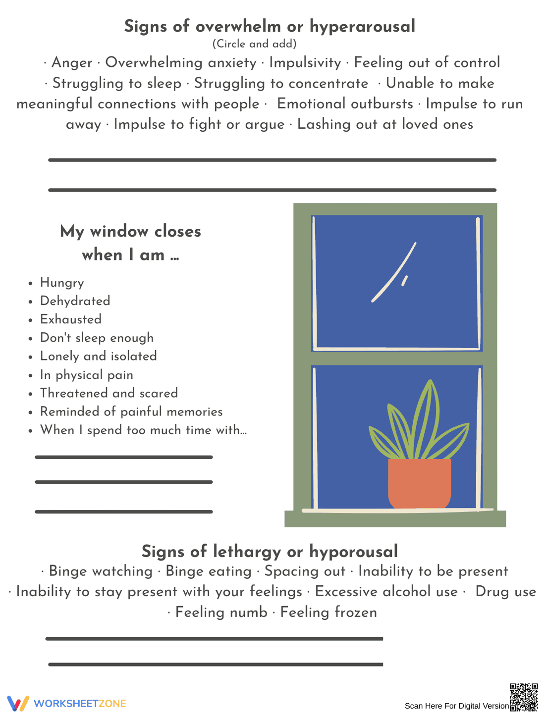 Signs of Overwhelm or Hyperarousal - Page 1