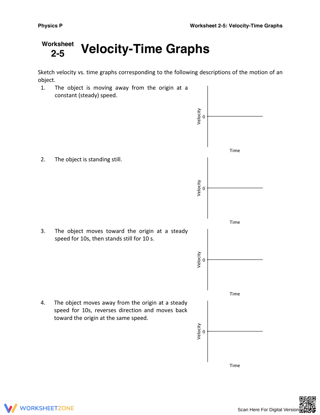 Velocity-Time Graphs - Page 1