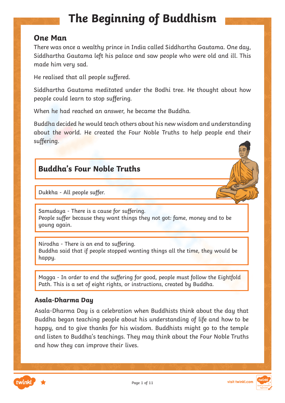 The Beginning of Buddhism Worksheet - Page 1