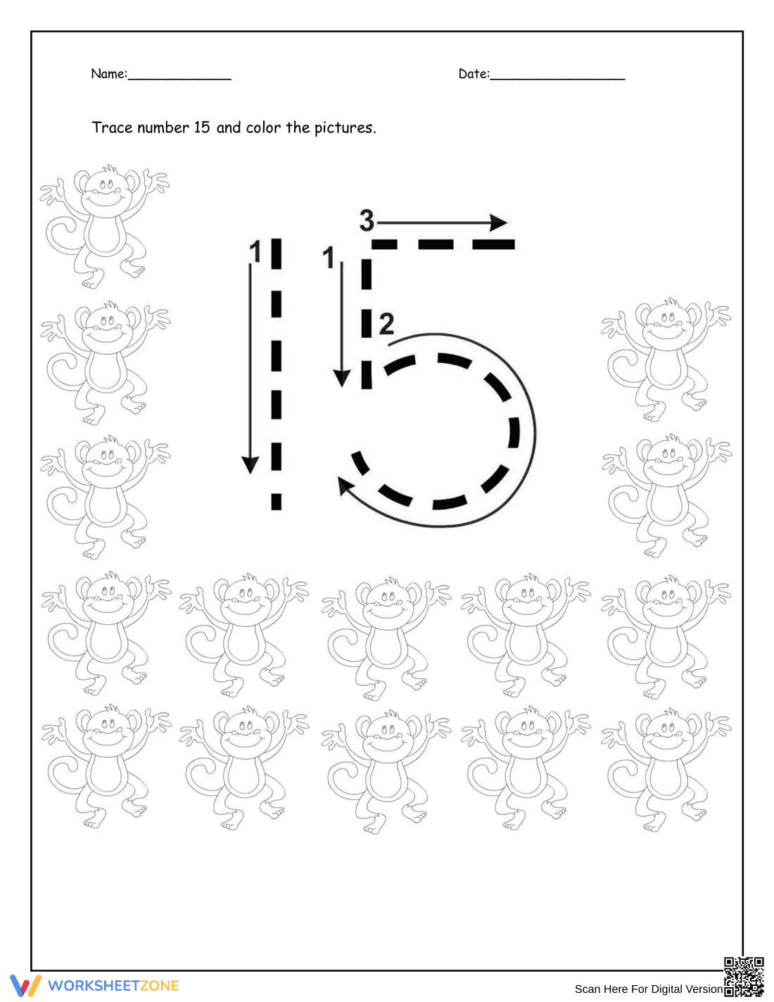 Counting 15 Monkeys - Page 1