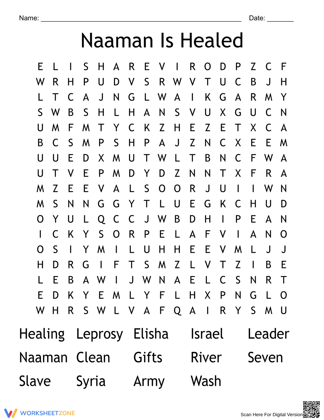 Naaman is Healed Story Activity - Page 1