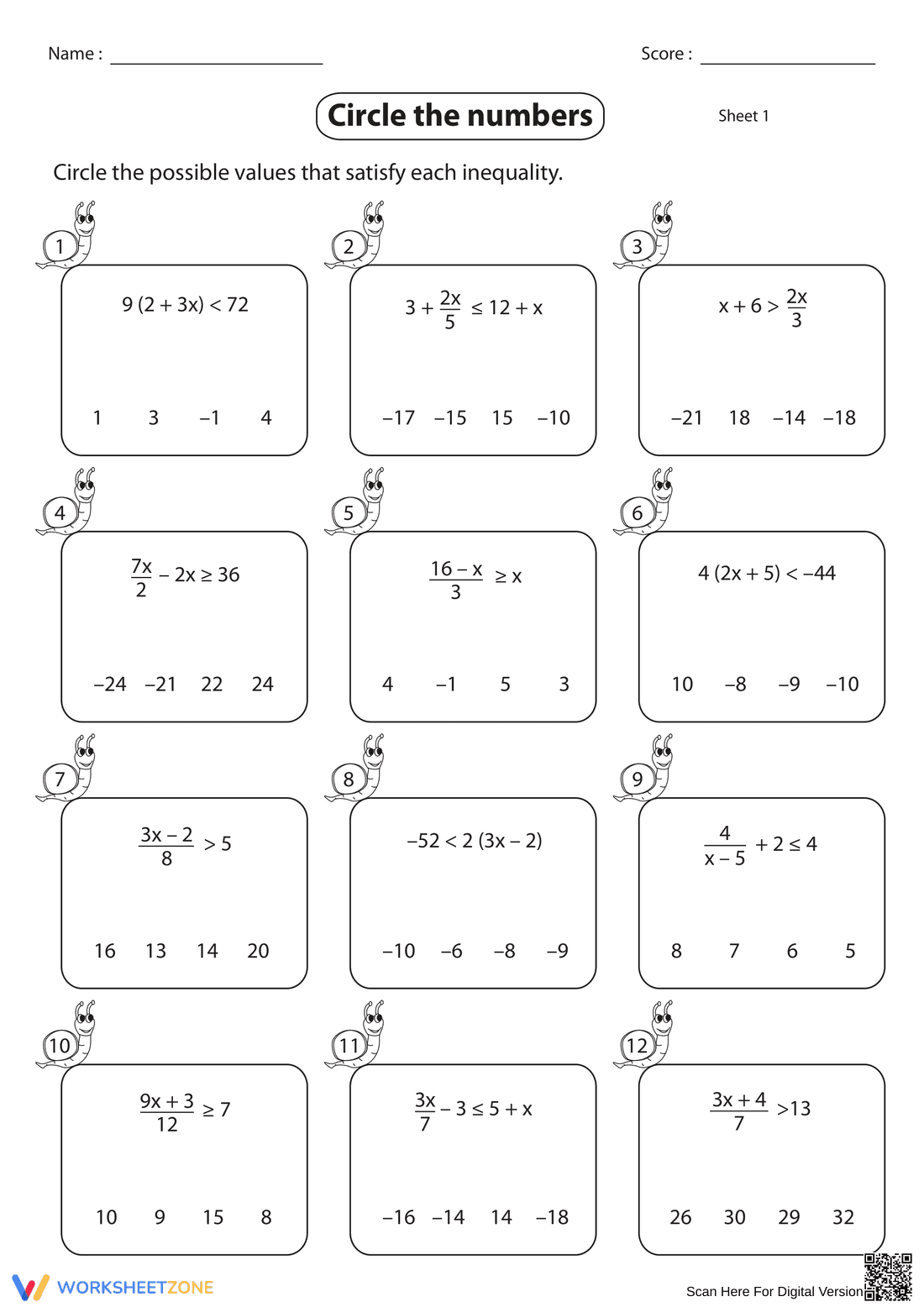 Identify Correct Inequality Solutions - Page 1