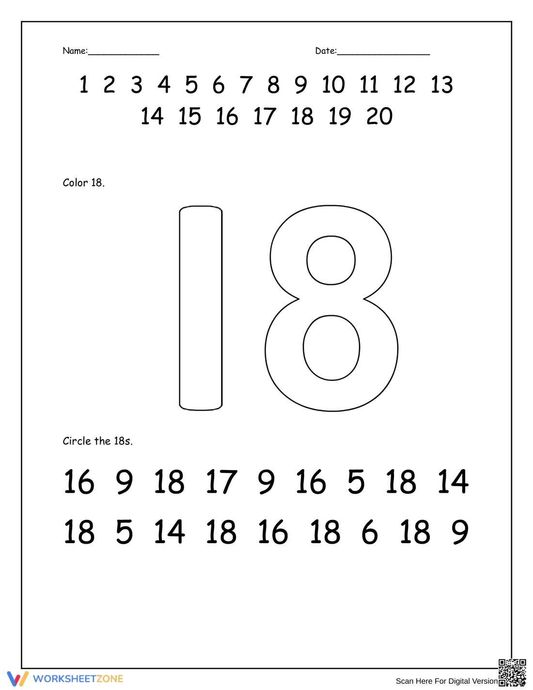 Identifying the Number 18 - Page 1