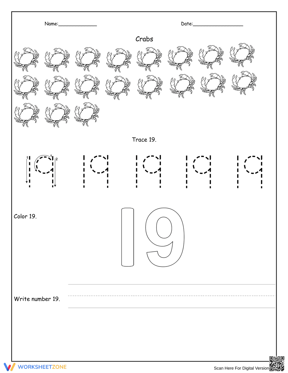 Recognizing and Learning Number 19 - Page 1