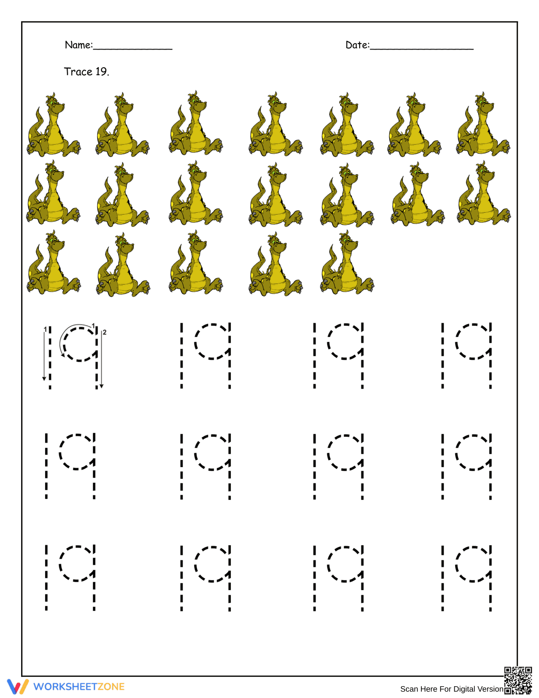 Engaging Number 19 Activity Sheet - Page 1