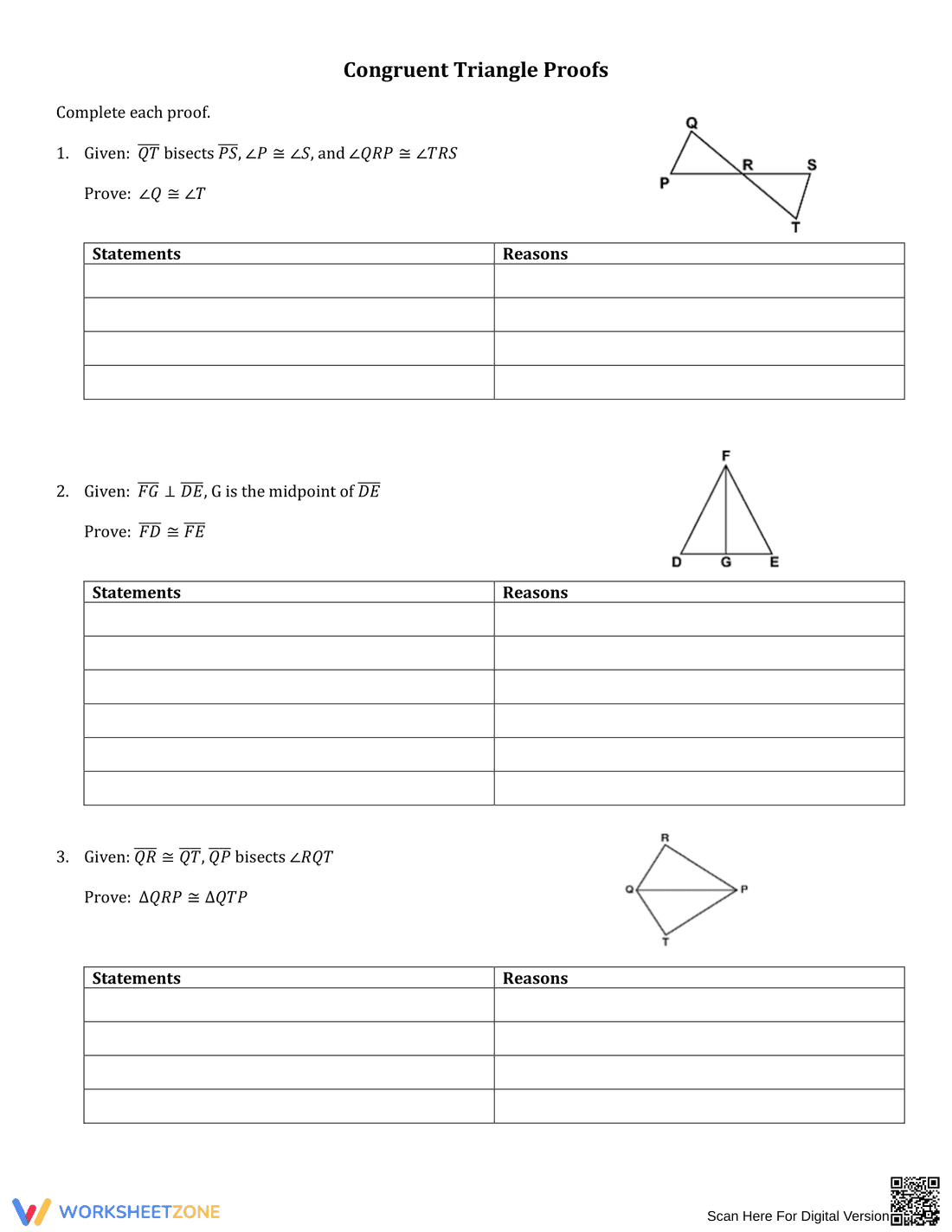 Practice Proving Congruent Triangles - Page 1