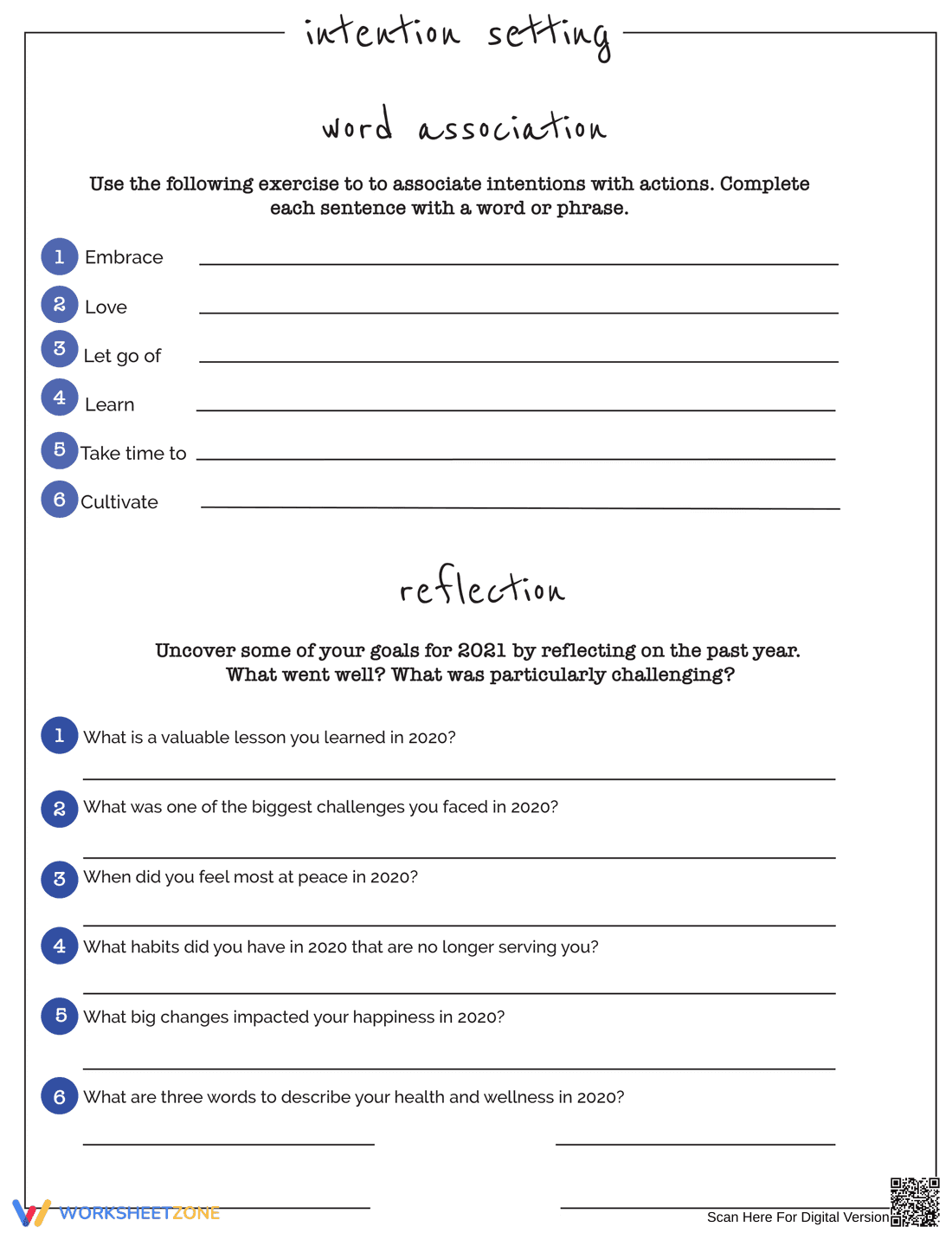 Intention Setting & Reflection Guide | Grade 9 English - Page 1