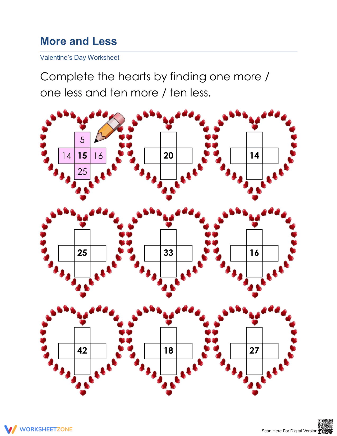 Understanding More and Less: Comparison Worksheet - Page 1
