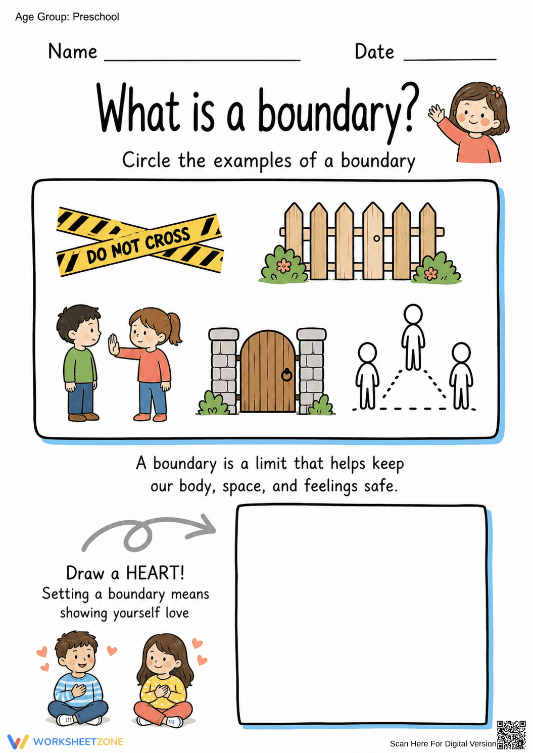 Personal Boundaries Worksheet (3 Levels) | Grade 1 Ready - Page 1