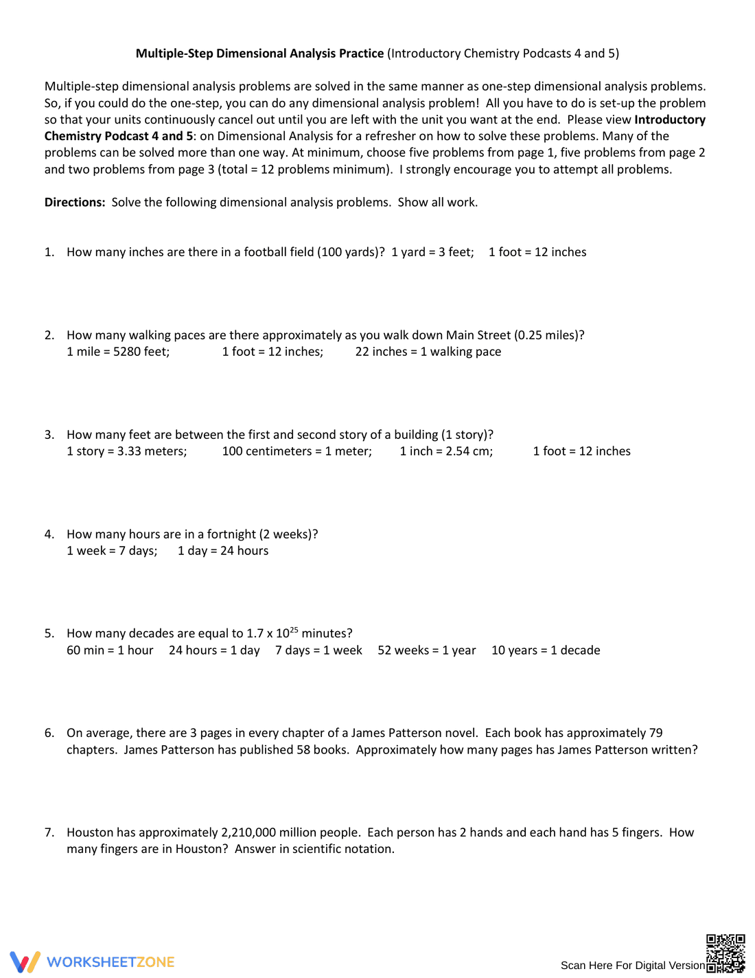 Multiple Step Dimensional Analysis Practice - Page 1