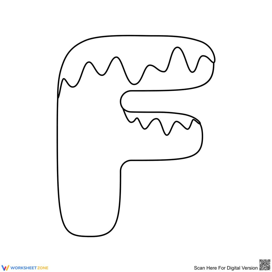 Letter F Coloring Worksheet - Page 1