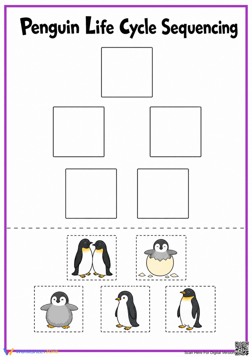 Penguin Life Cycle Worksheet | Essential Grade K Science - Page 1