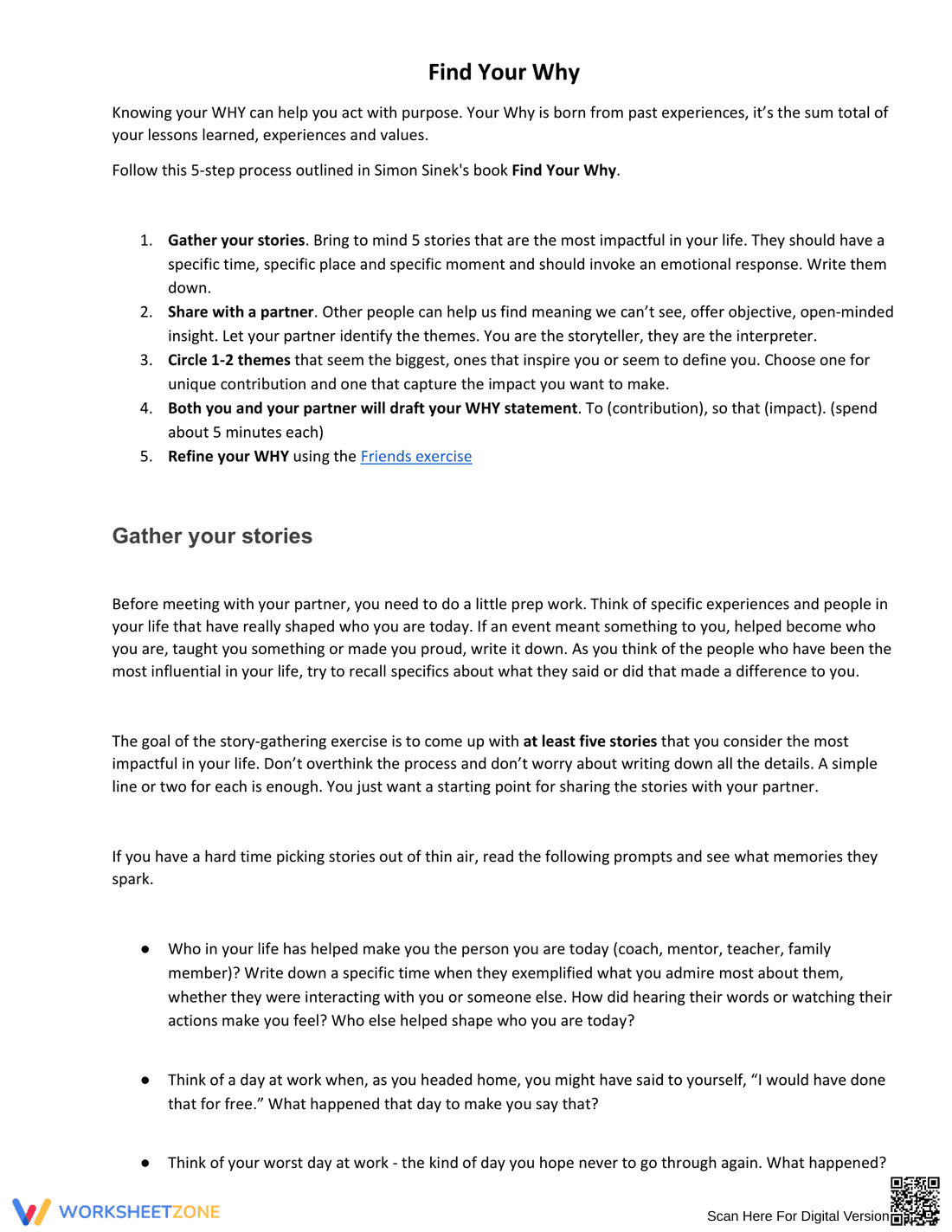 Updated Worksheet to Find Your Why - Page 1