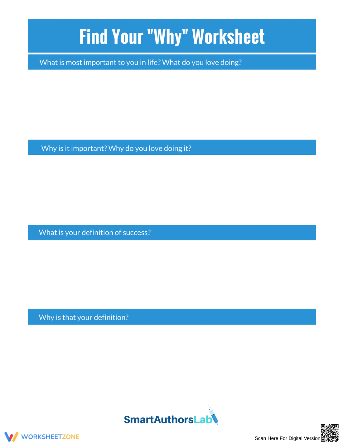 Worksheet to Find You Why - Page 1