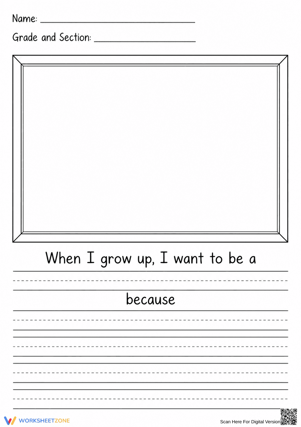 When I Grow Up Worksheet | Grade 1 Printable - Page 1