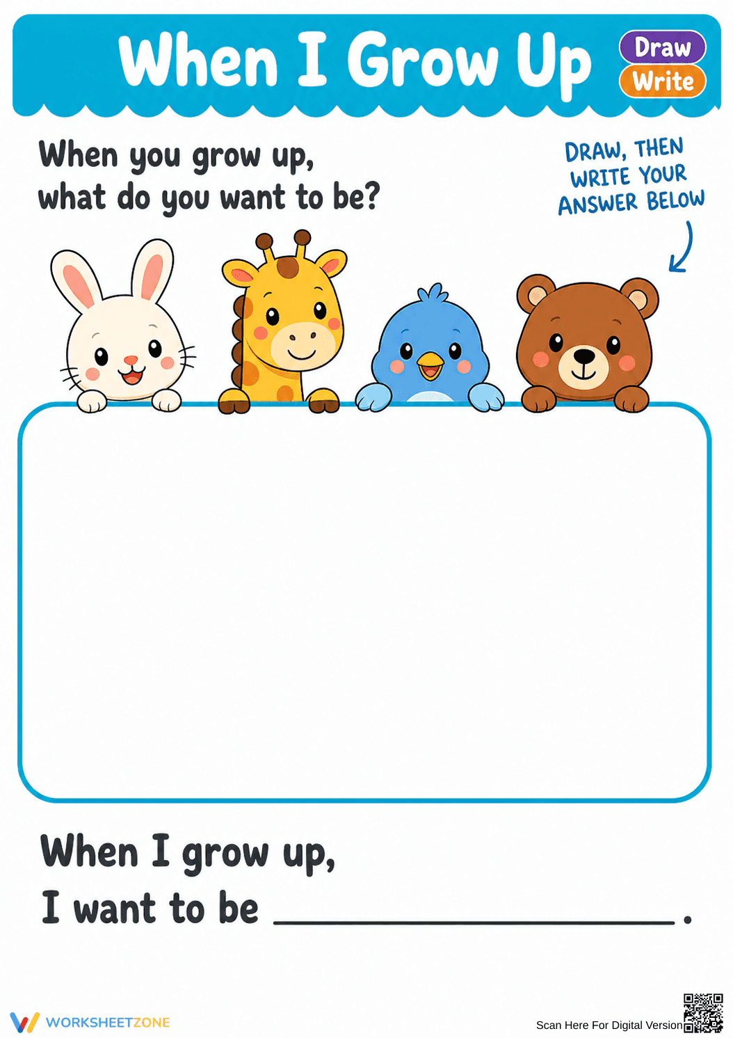 Grade 1 Career Writing — Printable No-Prep Worksheet - Page 1