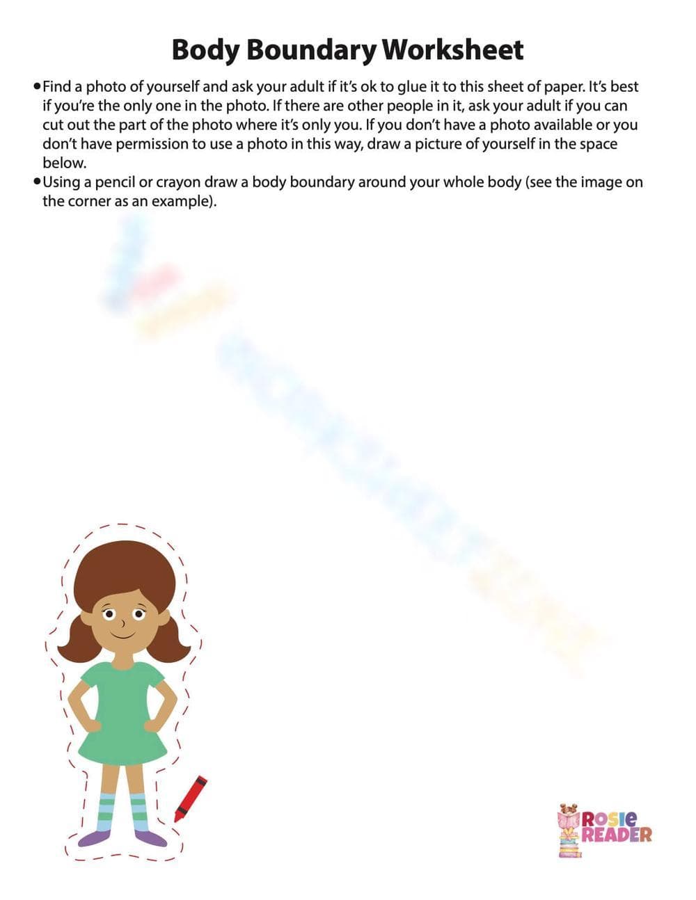 Body Boundary Awareness Worksheet - Page 1