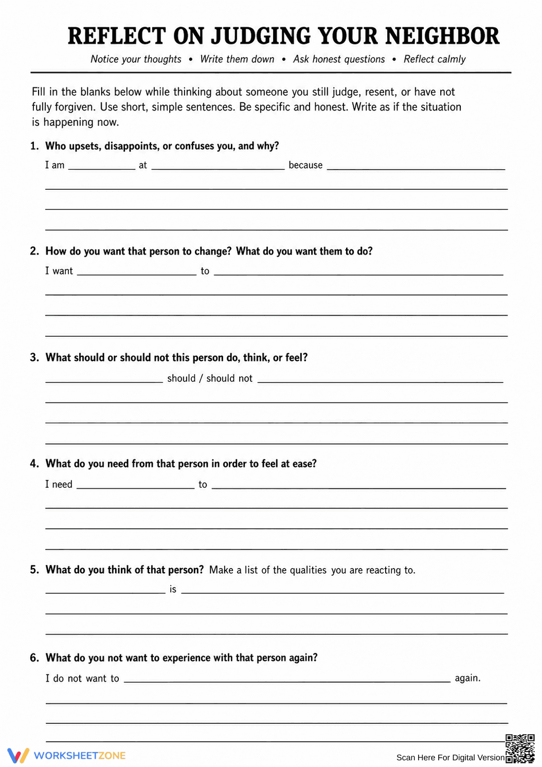 Printable Conflict Resolution Worksheet | Grade 9 SEL - Page 1