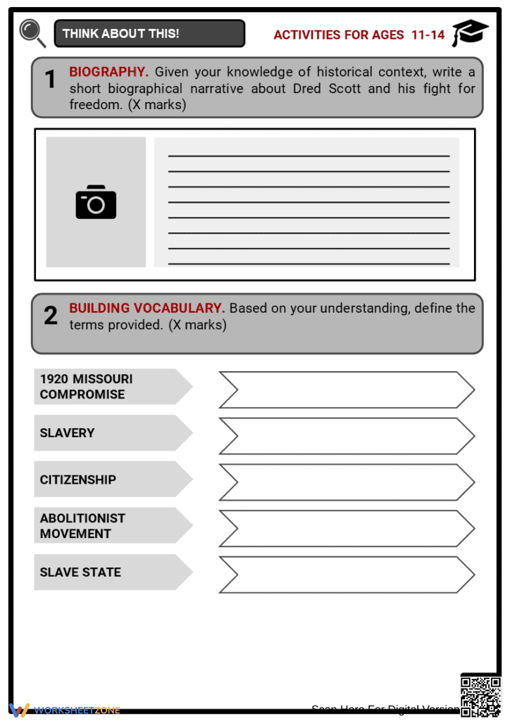 Dred Scott vs Sandford Worksheet: US History - Page 1