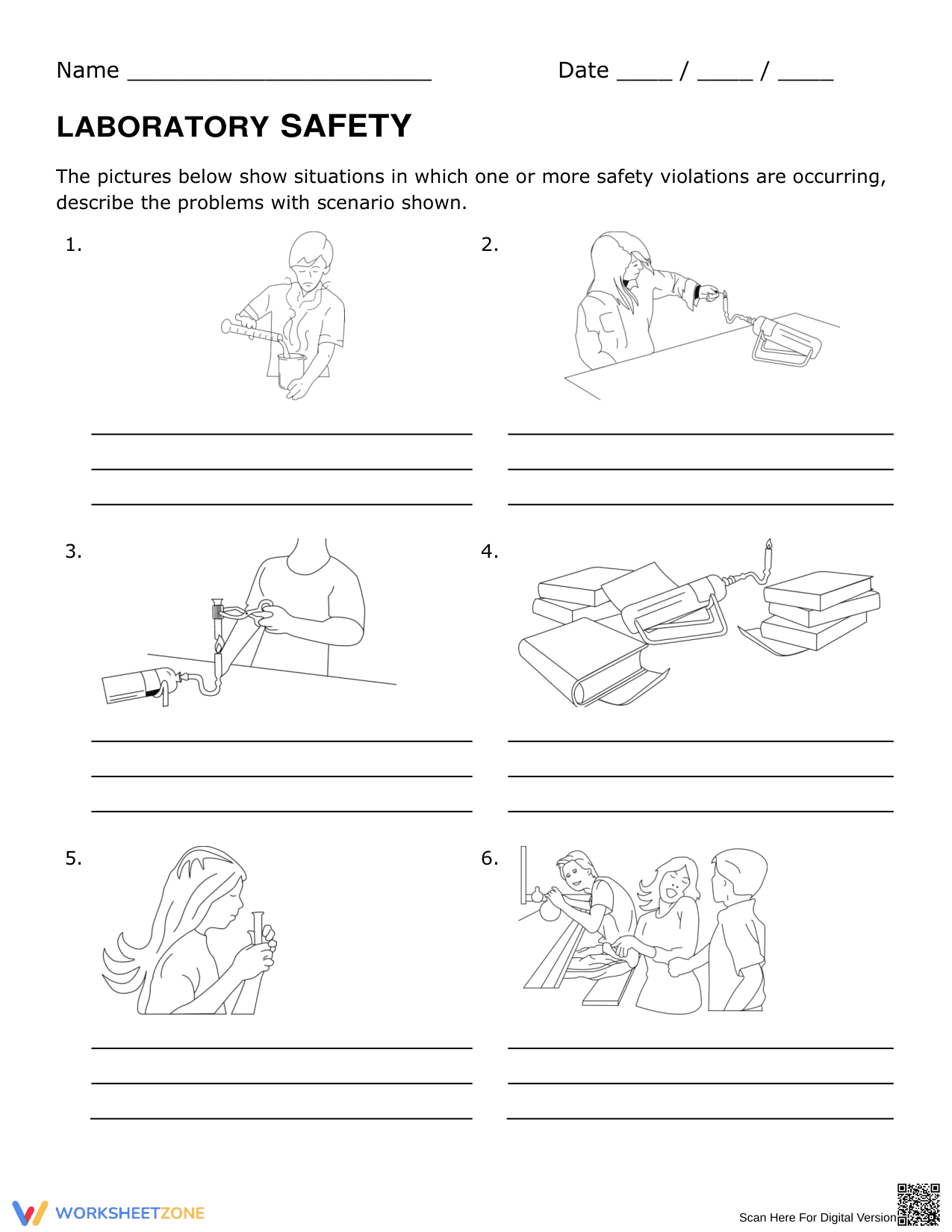 Laboratory Safety: A Comprehensive Worksheet - Page 1