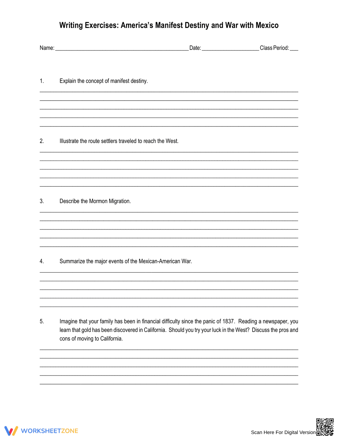 Manifest Destiny and War with Mexico: US History - Page 1