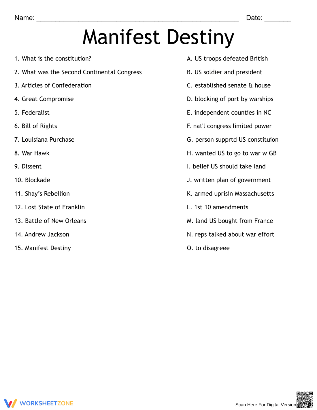 Manifest Destiny: Examining Westward Expansion - Page 1