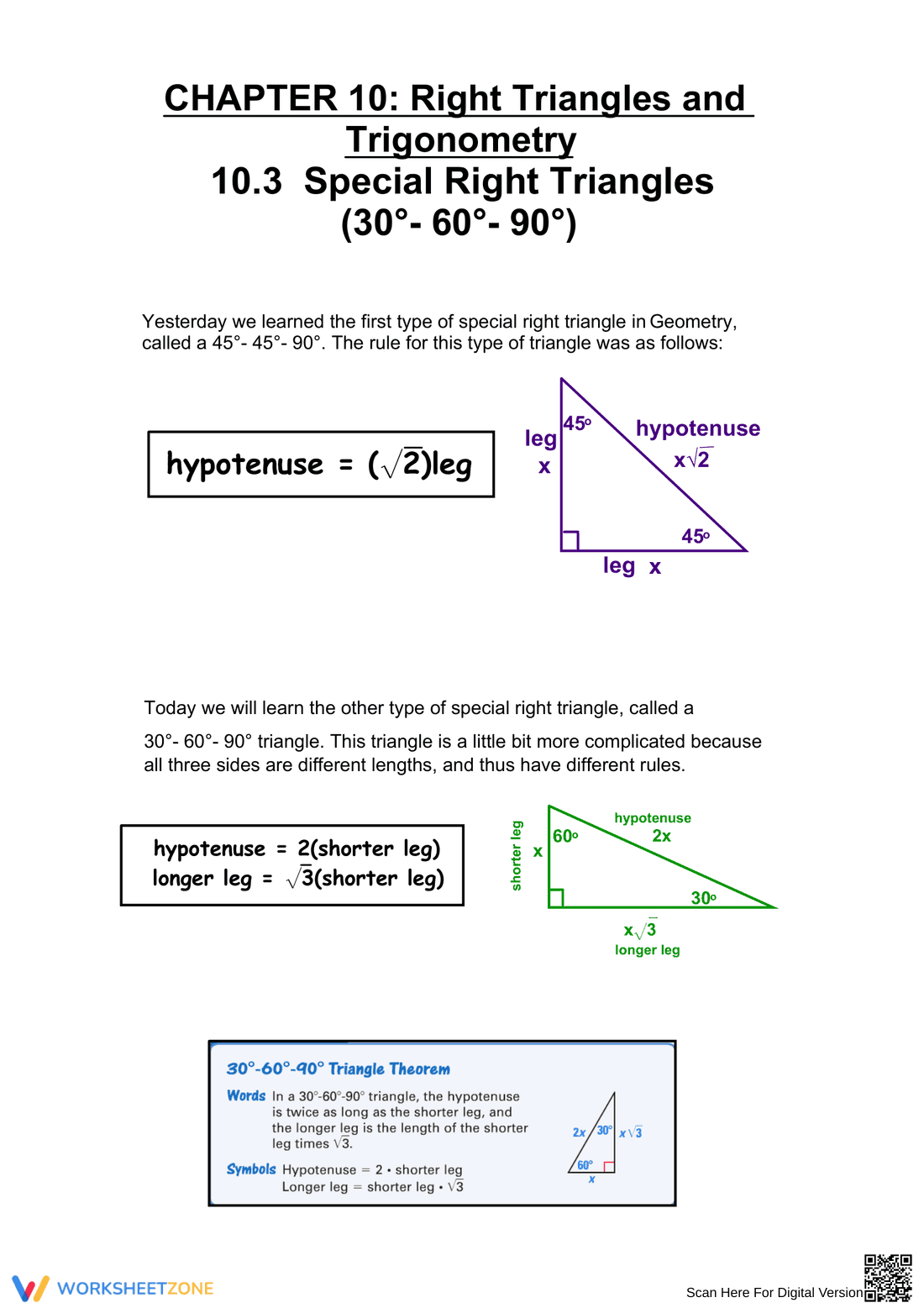 Geometry: 30-60-90 Triangles Guide - Page 1