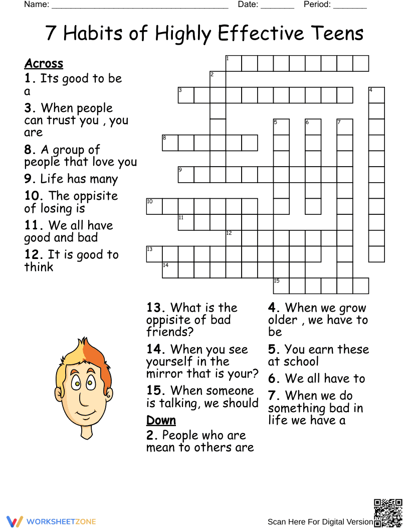 7 Habits for Teens Worksheet - Page 1