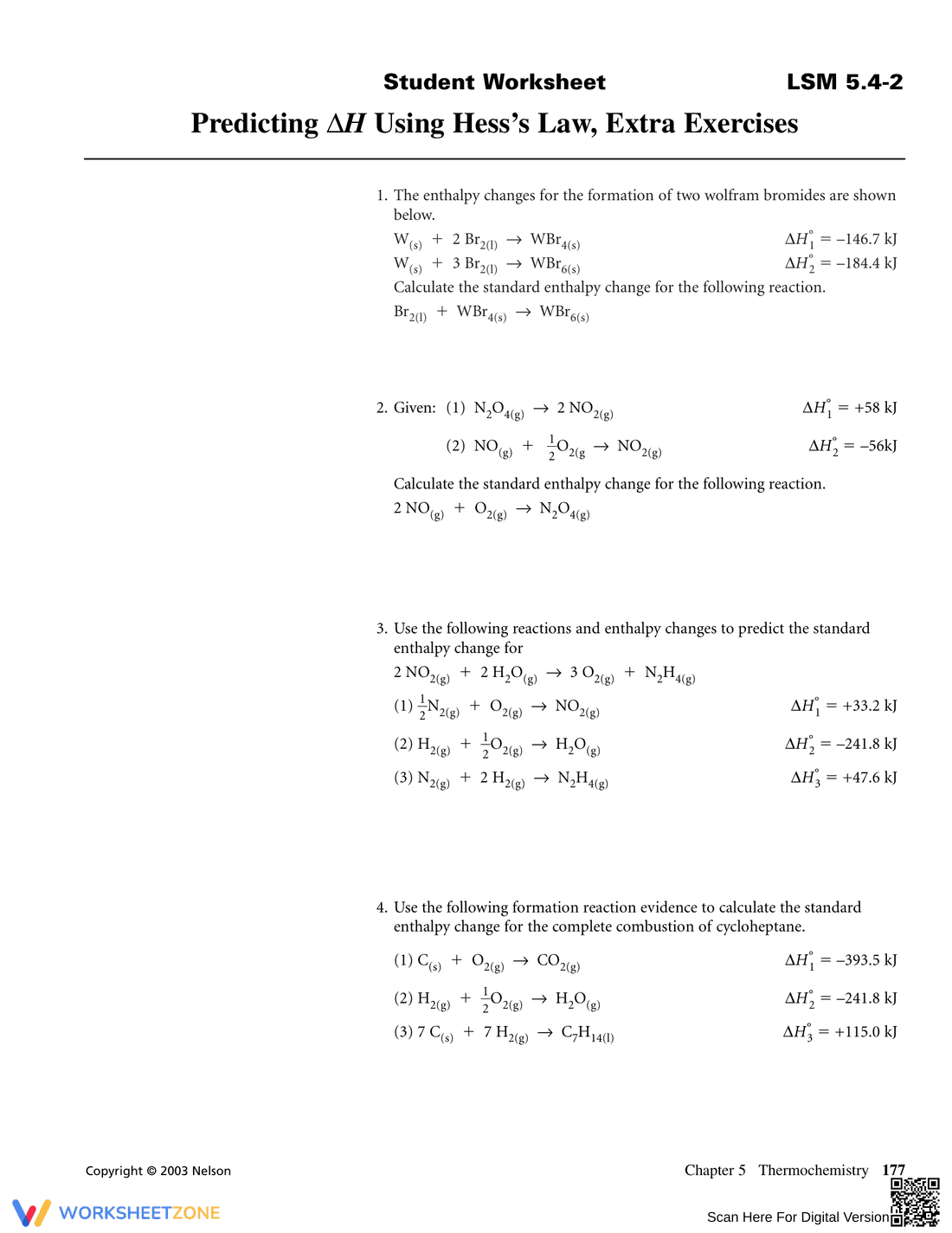 Predicting ΔH Using Hess's Law - Page 1