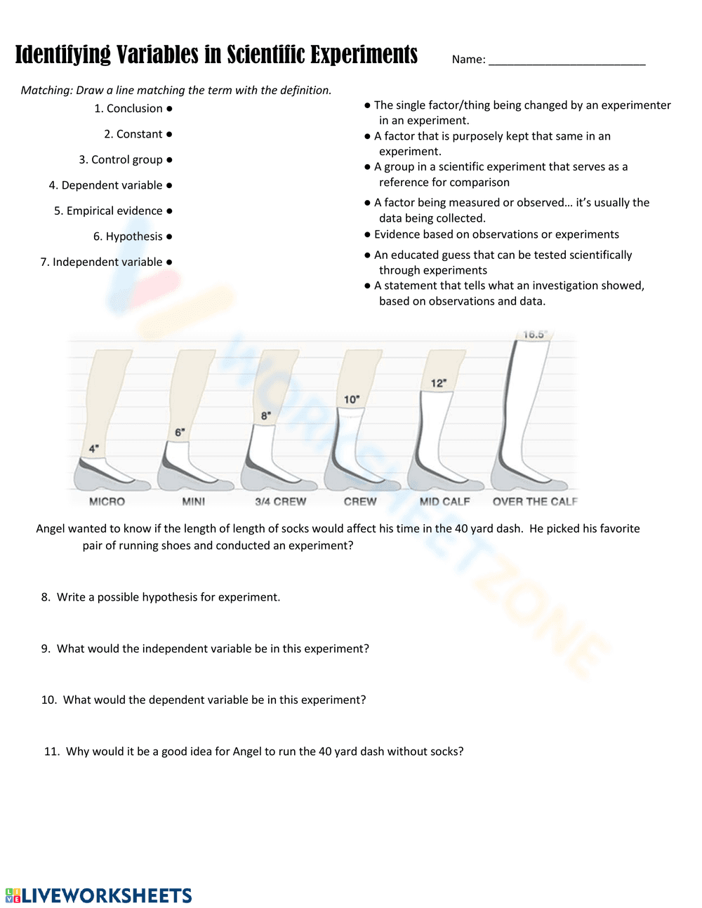 Identify Variables in Scientific Experiments - Page 1