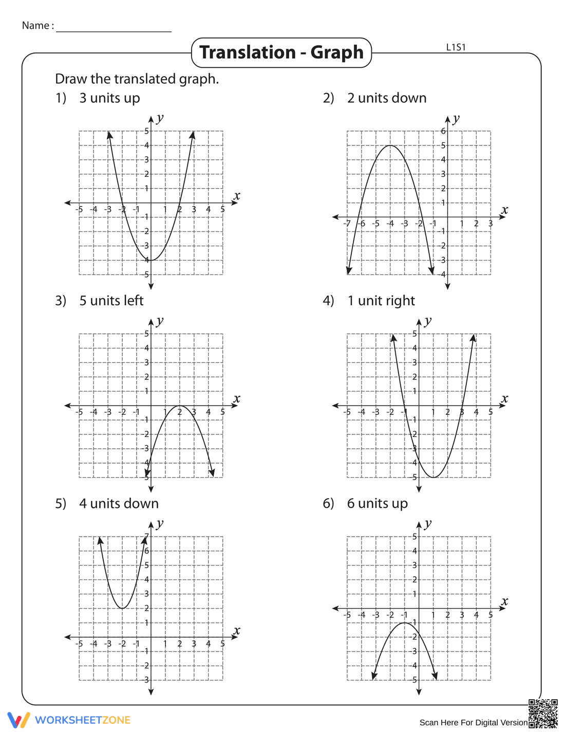 Understanding Quadratic Functions Worksheet - Page 1