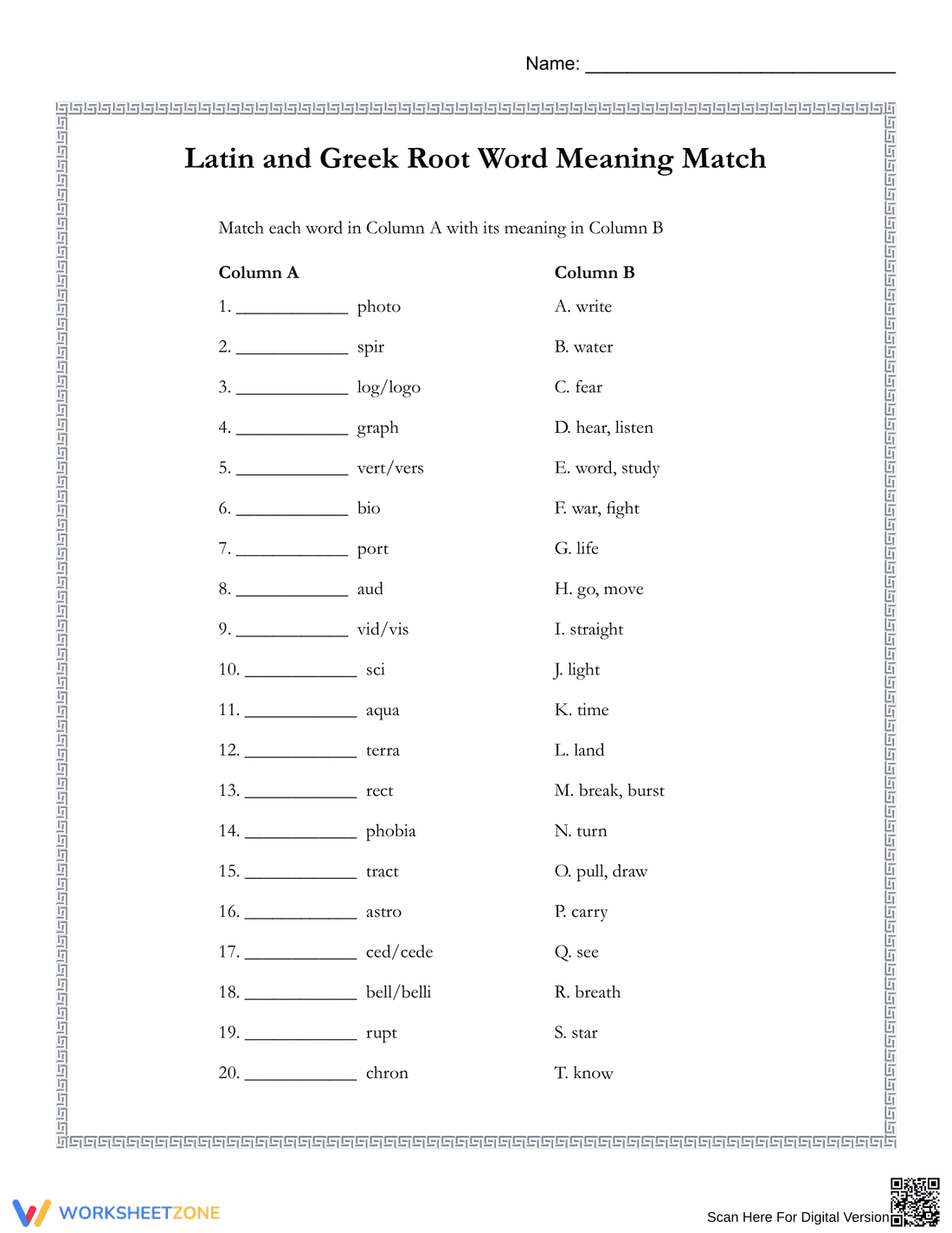 Exploring Greek and Latin Roots - Page 1